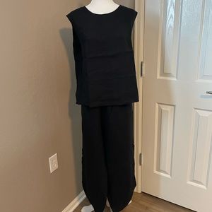 Bryn Walker-Casbah Pant-Small-Black Linen-MADE IN THE USA brand-